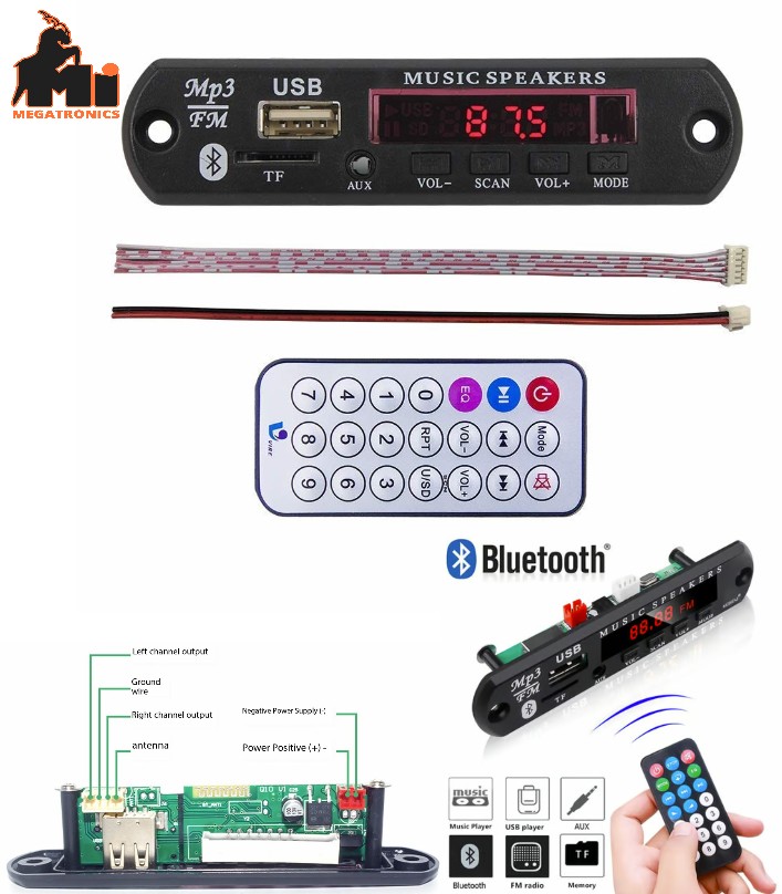 Bluetooth MP3 player Decoding Board SD Card Slot USB FM Remote Control