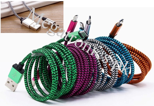 Nylon Braided micro USB 2A fast charge/ data cable