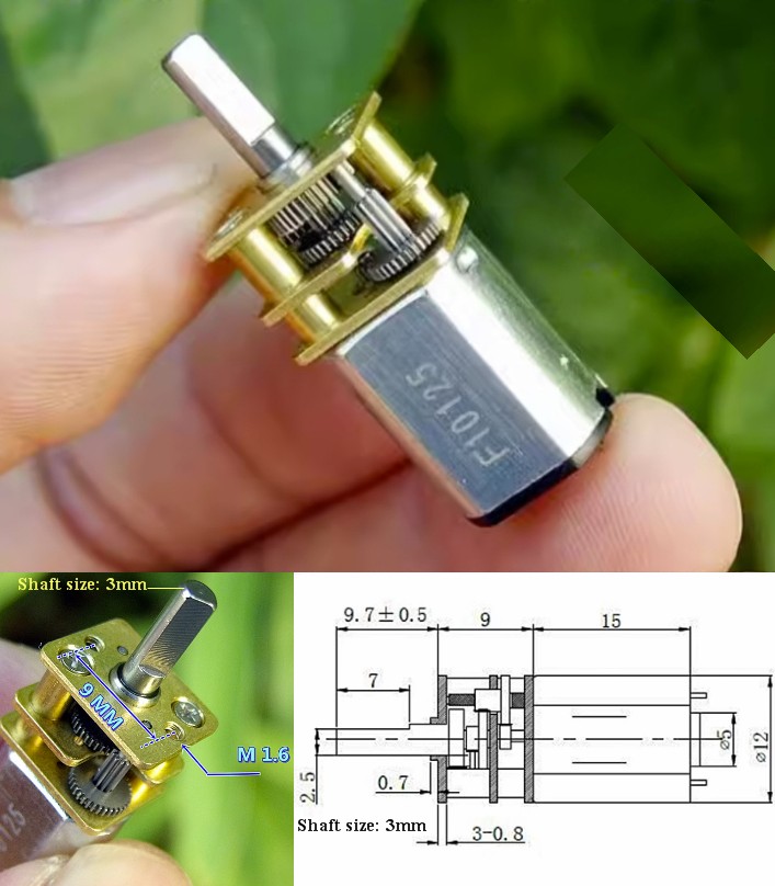 N20 Gear Motor 5V 250RPM Mini Full Metal Gear motor 9V 410RPM