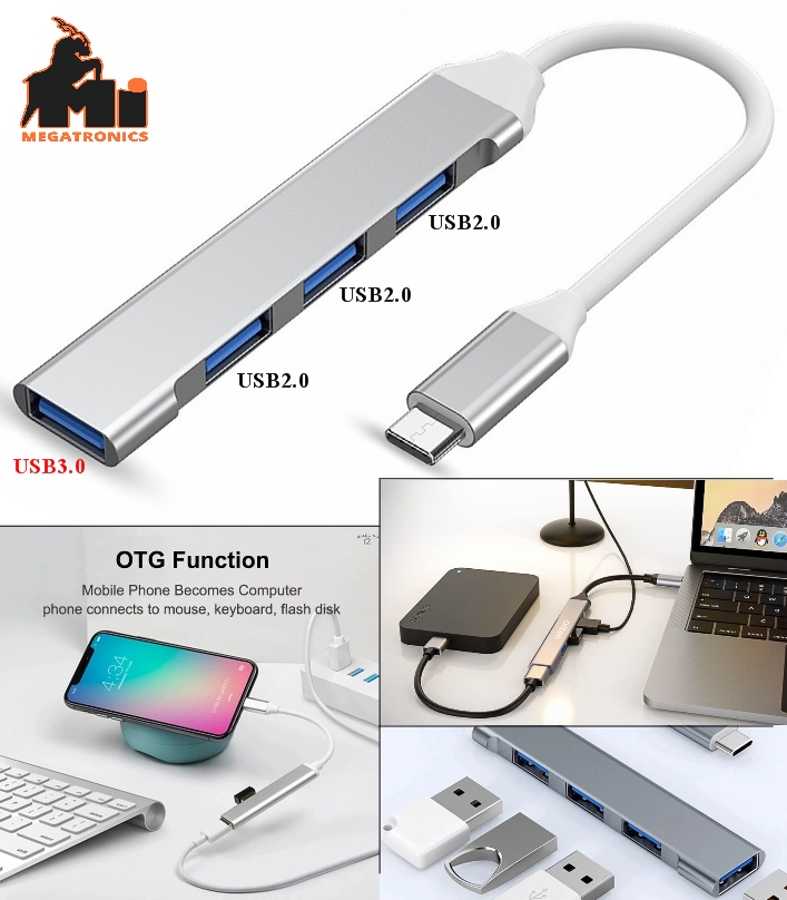 Type C mini Type-C to USB 4 Port USB HUB 3.0 2.0 Ultra Slim Portable Split