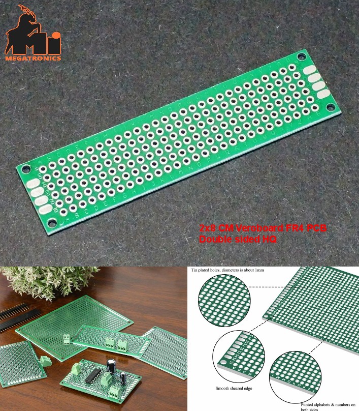 Double-Side Prototype PCB printed Universal Circuit Board veroboard 2x8cm dotted