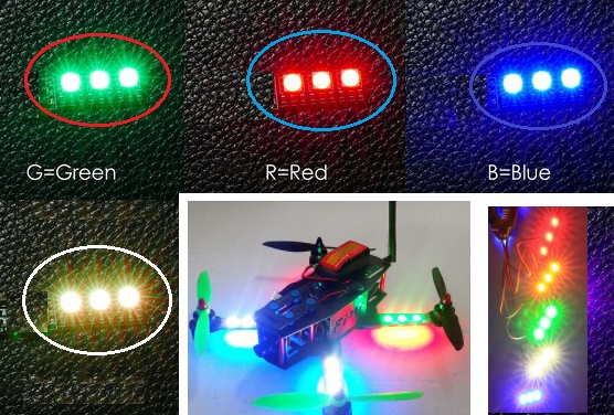 Green LED light board for multi axis aircraft super