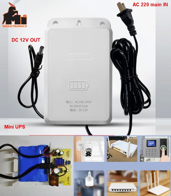 Mini UPS Battery Backup 12V 2A Uninterruptible Power Supply router camera backup