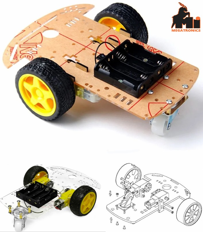 DIY SMART CAR CHASSIS 2WD ROBOT two wheel robot kit tt motors