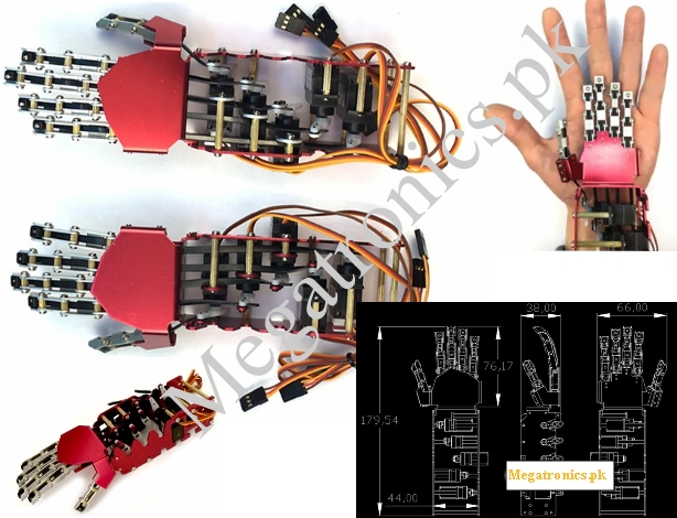 Metal Manipulator Arm Left Hand with Servos for Ro