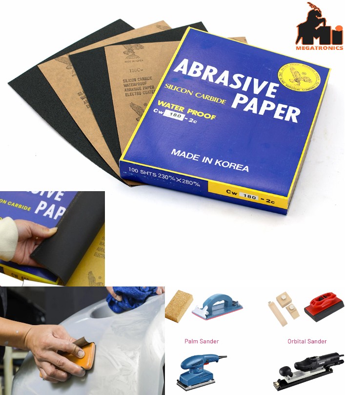 CW180-2C 180grit Sandpaper abrasive paper Silicon Carbide waterproof 280x300mm