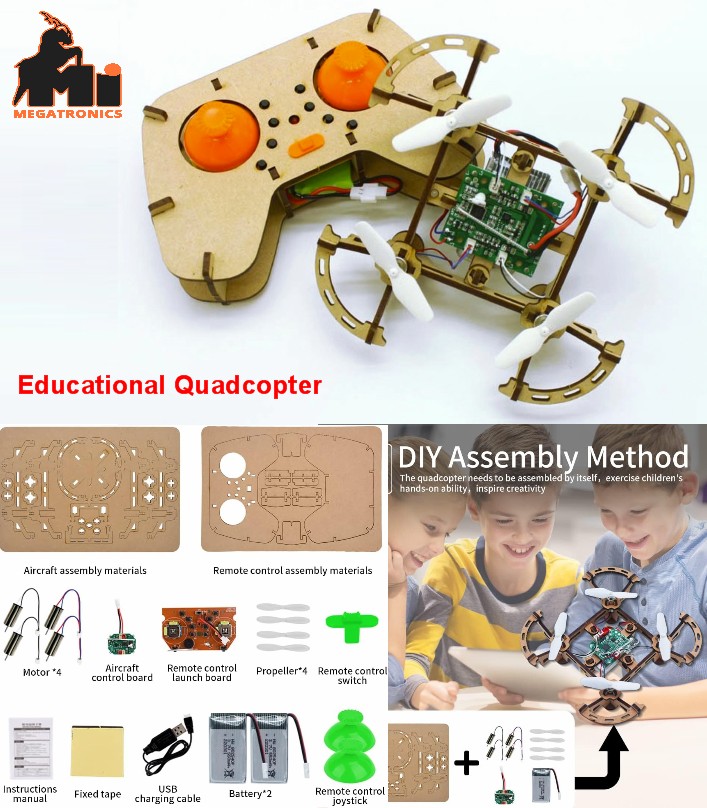 DIY STEM wooden drone quadcopter teaching Educational Science model