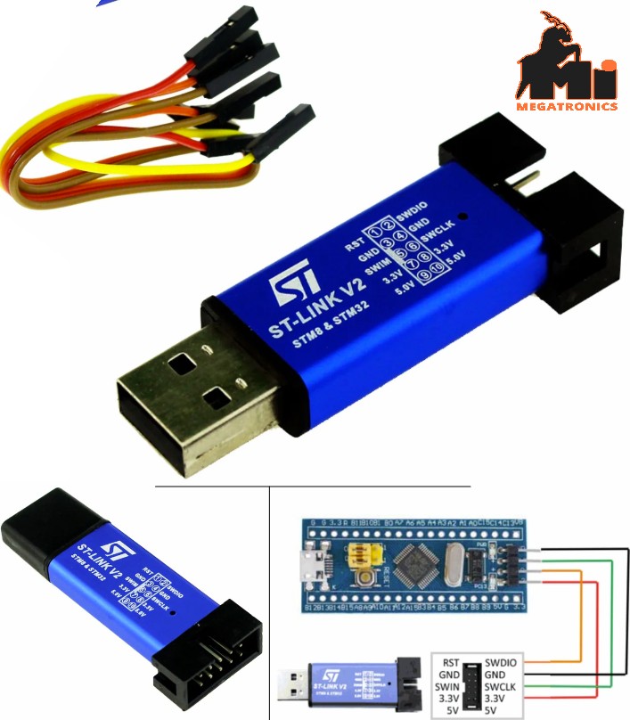 ST-Link V2 Programmer For STM8 STM32 emulator  debugger Metallic Case