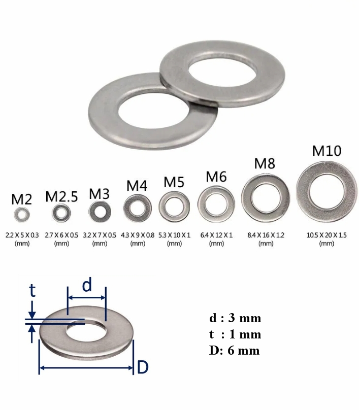 O-Ring flat washer galvanized M3*6*1 nut screw