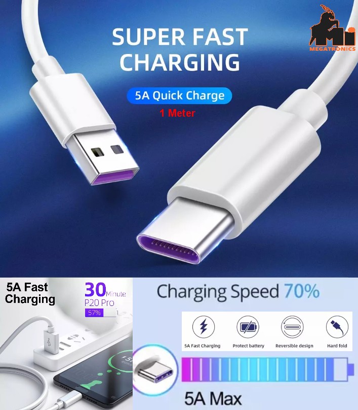 HQ 5A Fast USB to Type-C charge Data Cable Type C Fast charging Cable 1 meter
