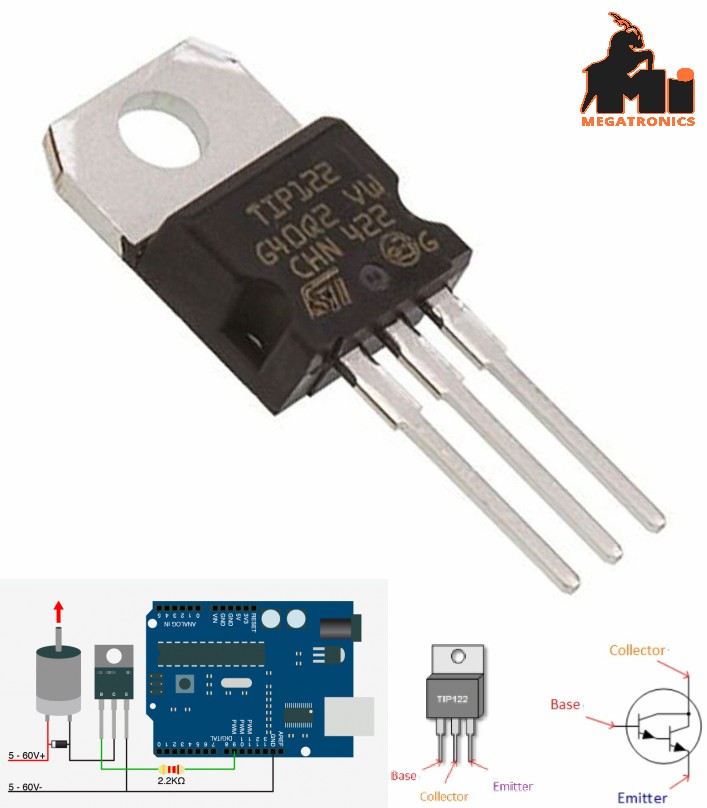 TIP122 NPN Transistor TO-220 100V 5A ST Darlington