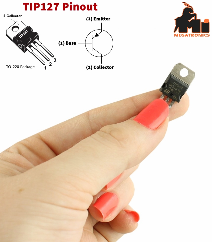 TIP127 PNP Power Darlington Transistor 100V 5A TO-220 65W