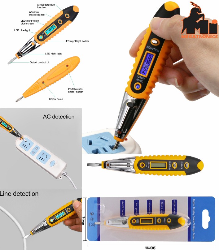Digital Test Pencil Ac Dc induction Tester Electrical Lcd Display Voltage digita