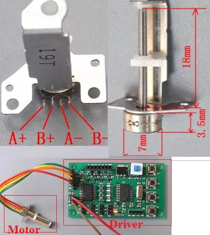 tiny slide screw stepper motor 4 wires micro