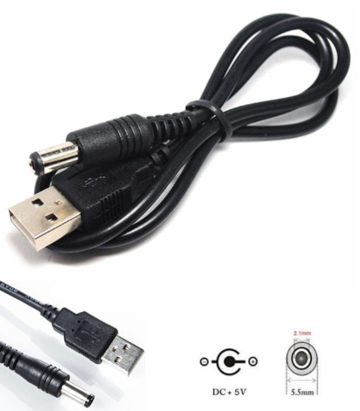 USB to 5.5x2.1mm Power Charging Cable converter wire USB to DC jack