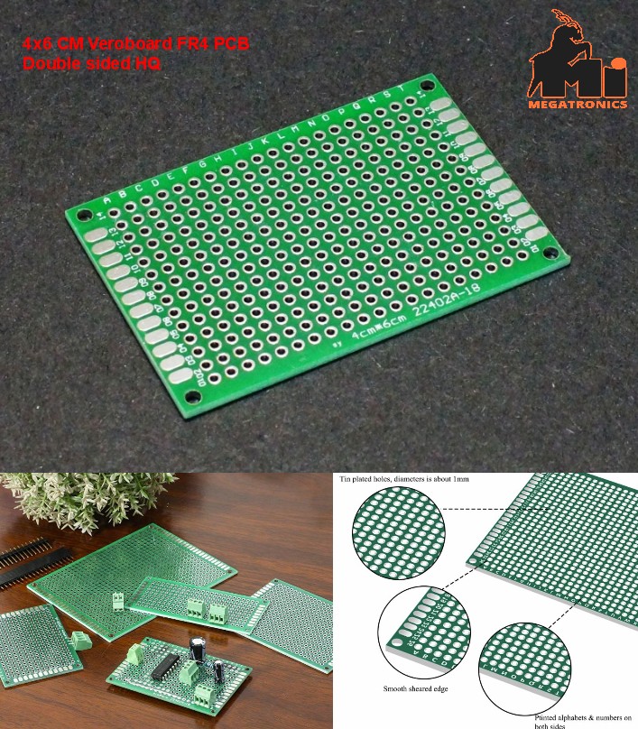 Double-Side Prototype PCB printed Universal Circuit Board veroboard 4x6cm dotted