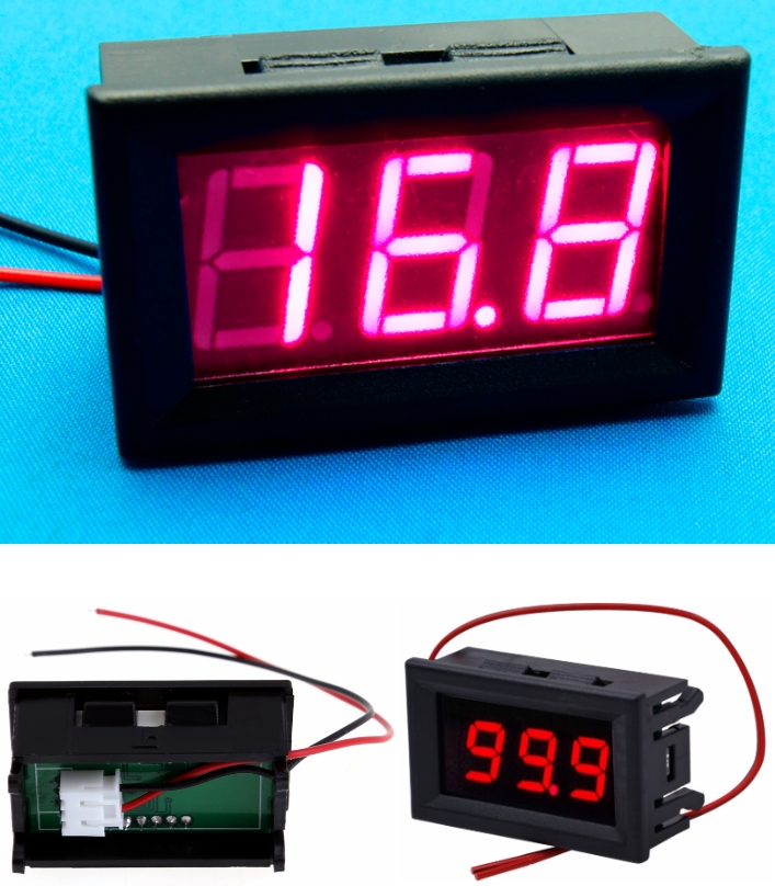 Red DC Voltmeter 5-120V LCD display Panel Meter voltage meter