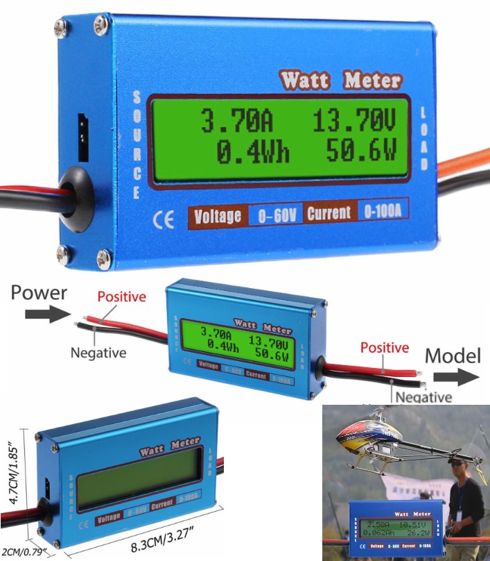 LCD Battery 60V 100A Watt Meter Voltage Amp monito